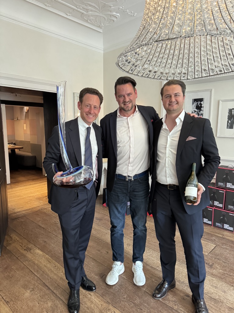 Maximilian Riedel, Herb and Giovanni Gaja at a Riedel event